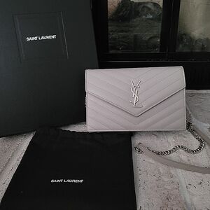 YSL Cassandre Matelasse Envelope Chain Wallet